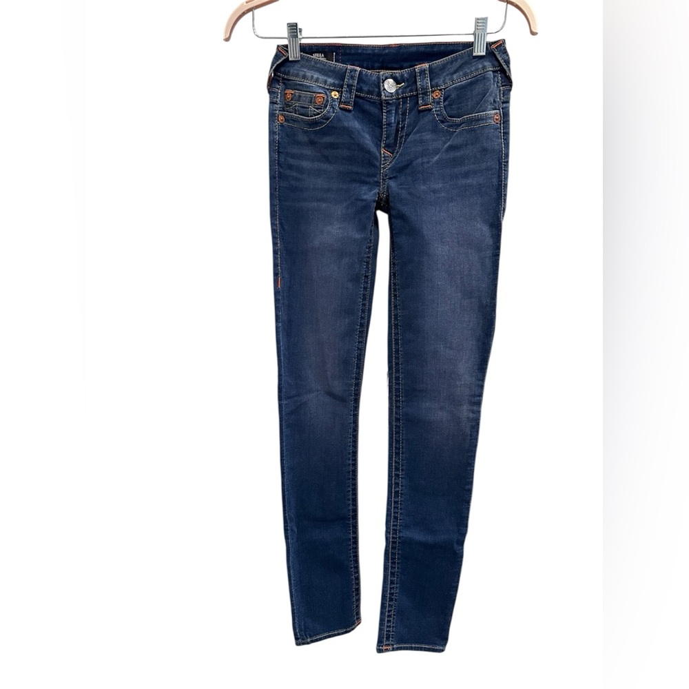 True Religion Skinny Stella Cotton Blend Blue Jeans Classic Style Size 27 - Picture 4 of 12